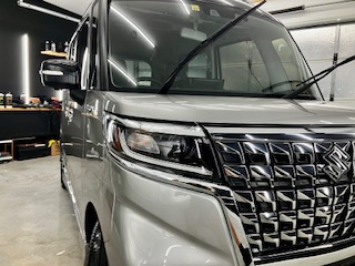 "Suzuki Spacer with Fireball Butterfly Ceramic Coating in the Detailing Experts workshop"