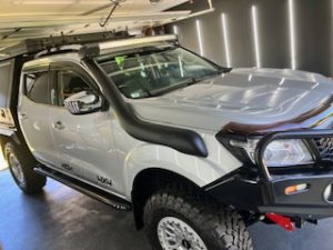 “Completed Nissan Navara after cut & polish and ceramic coating in Gold Coast”